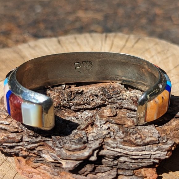 Navajo Bracelet Vintage Turquoise Jewelry Native American Signed Silver *** - Picture 5 of 8